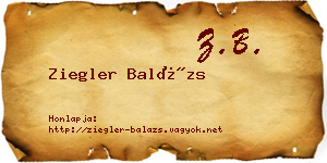 Ziegler Balázs névjegykártya